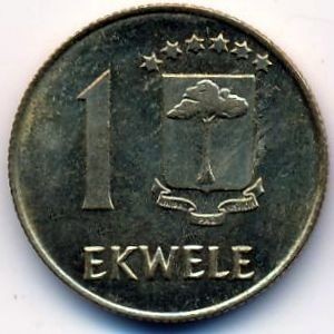 Реверс монеты Экваториальная Гвинея, 1 эквеле, 1980