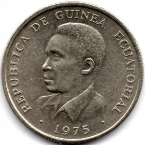 Аверс монеты Экваториальная Гвинея, 5 экуэле, 1975