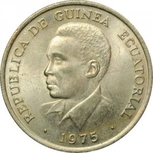 Аверс монеты Экваториальная Гвинея, 10 экуэле, 1975