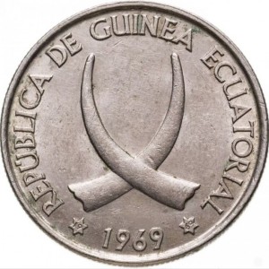 Аверс монеты Экваториальная Гвинея, 25 песет, 1969