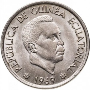 Аверс монеты Экваториальная Гвинея, 50 песет, 1969