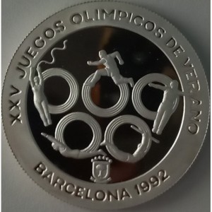 Реверс монеты Экваториальная Гвинея, 7000 франков, 1991, XXV Летние Олимпийские игры, Барселона 1992