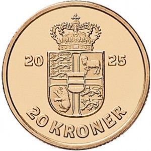 Реверс монеты Дания, 20 крон, 2025