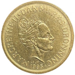Аверс монеты Дания, 10 крон, 1994-1999