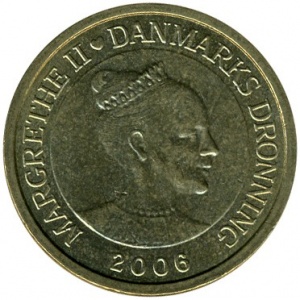 Аверс монеты Дания, 10 крон, 2004-2010