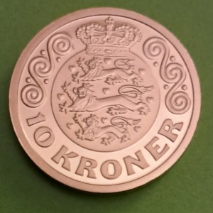 Реверс монеты Дания, 10 крон, 2023
