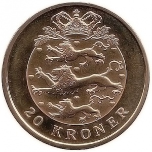 Реверс монеты Дания, 20 крон, 2003-2010