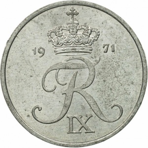 Аверс монеты Дания, 2 эре, 1948-1972