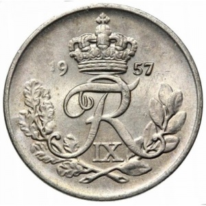 Аверс монеты Дания, 10 эре, 1948-1960