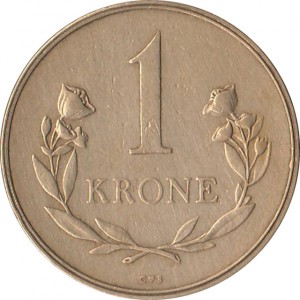 Реверс монеты Дания, 1 крона, 1957