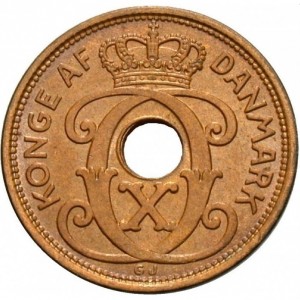 Аверс монеты Дания, 1 эре, 1926-1940