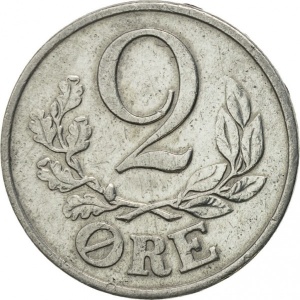 Реверс монеты Дания, 2 эре, 1941