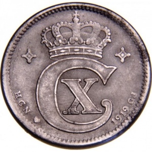 Аверс монеты Дания, 5 эре, 1918-1919