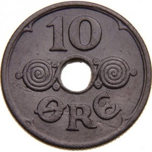 Реверс монеты Дания, 10 эре, 1941-1945