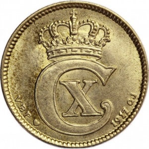 Аверс монеты Дания, 25 эре, 1913-1919