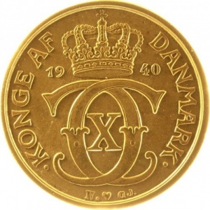 Аверс монеты Дания, ½ кроны, 1924-1940