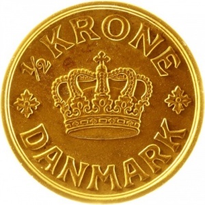 Реверс монеты Дания, ½ кроны, 1924-1940