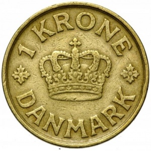 Реверс монеты Дания, 1 крона, 1924-1941