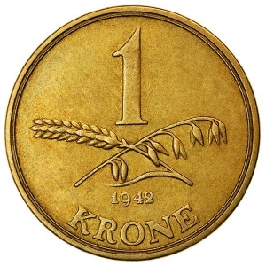 Реверс монеты Дания, 1 крона, 1942-1947