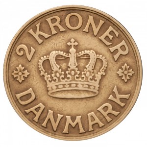 Реверс монеты Дания, 2 кроны, 1924-1941