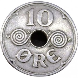 Реверс монеты Дания, 10 эре, 1941