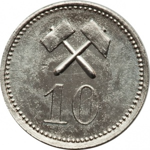 Реверс монеты Дания, 10 эре, 1911, Медный рудник Йошва (Иннациак)