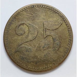 Реверс монеты Дания, 25 эре, 1904, VŒRDI-MŒRKE /ALASKA/