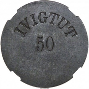 Аверс монеты Дания, 50 эре, 1882, Криолитовые шахты Ивигтут