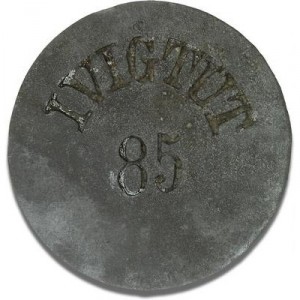 Аверс монеты Дания, 85 эре, 1875, Криолитовые шахты Ивигтут