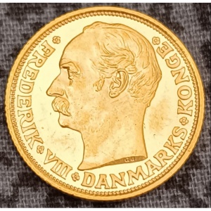 Аверс монеты Дания, 10 крон, 1908-1909