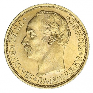 Аверс монеты Дания, 20 крон, 1908-1912