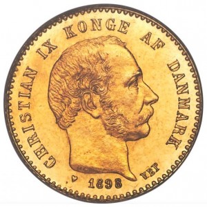 Аверс монеты Дания, 10 крон, 1873-1900