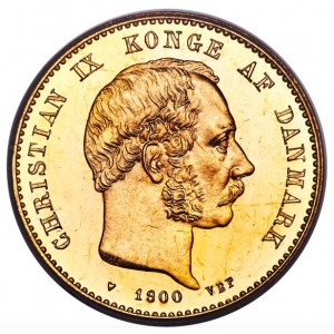 Аверс монеты Дания, 20 крон, 1873-1900
