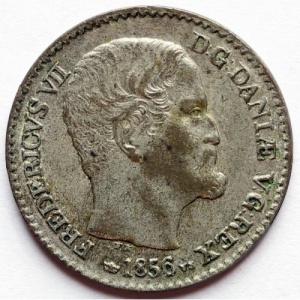 Аверс монеты Дания, 4 скиллинг-ригсмёнта, 1854-1856