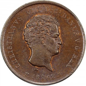 Аверс монеты Дания, ⅕ ригсбанкскиллинга, 1842