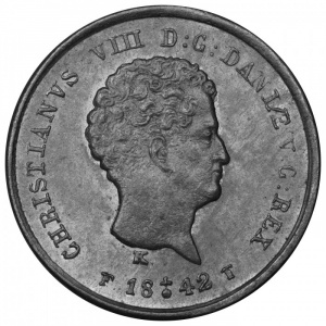 Аверс монеты Дания, ⅕ ригсбанкскиллинга, 1842