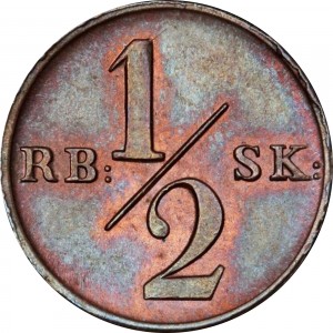 Реверс монеты Дания, ½ ригсбанкскиллинга, 1838