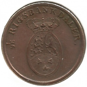 Аверс монеты Дания, 1 ригсбанкскиллинг, 1818