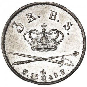 Реверс монеты Дания, 3 ригсбанкскиллинга, 1842