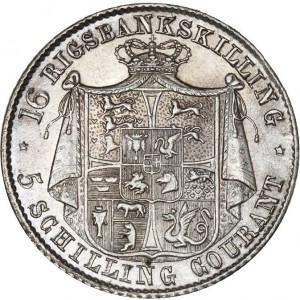 Реверс монеты Дания, 16 ригсбанкскиллингов, 1842-1844
