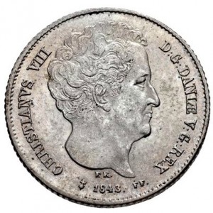Аверс монеты Дания, 32 ригсбанкскиллинга, 1842-1843