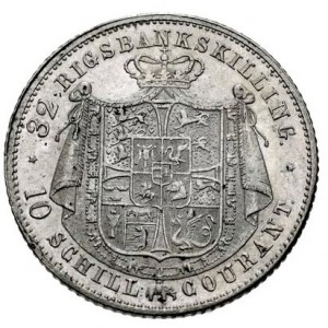 Реверс монеты Дания, 32 ригсбанкскиллинга, 1842-1843