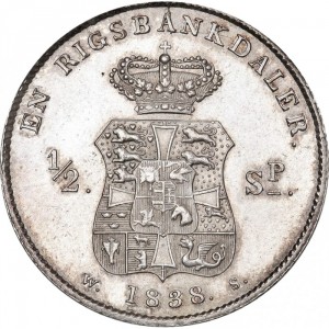 Реверс монеты Дания, 1 ригсбанкдалер, 1833-1839