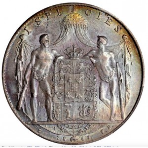 Реверс монеты Дания, 1 спесие далер, 1840-1847