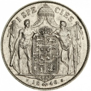 Реверс монеты Дания, 1 спесие далер, 1846-1848