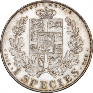 Реверс монеты Дания, 1 спесие далер, 1849-1854