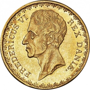 Аверс монеты Дания, 1 дьёр, 1829-1838