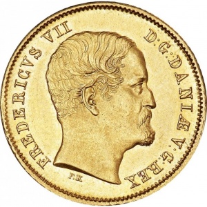 Аверс монеты Дания, 1 дьёр, 1853