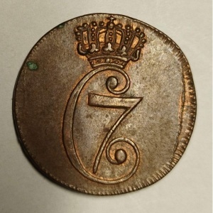 Аверс монеты Дания, ½ скиллинга, 1771