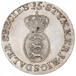 Аверс монеты Дания, 1/15 спесие далера, 1796-1799